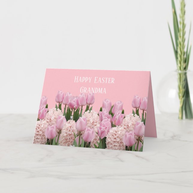 Blommor Hyacint och Tulips Personlig Tack Kort (Framsida)