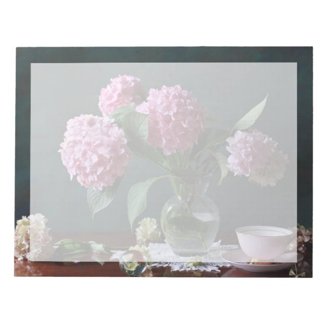 Blommor | Hydrangeas i Vas Anteckningsblock (Framsida)