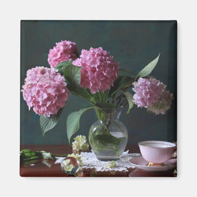 Blommor | Hydrangeas i Vas Magnet (Framsidan)