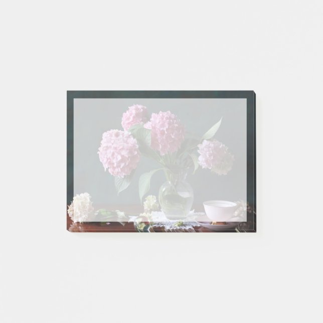 Blommor | Hydrangeas i Vas Post-it Block (Framsida)