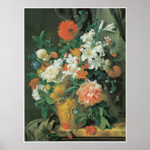 Blommor i A terra Cotta Vas 1720-talet Poster
