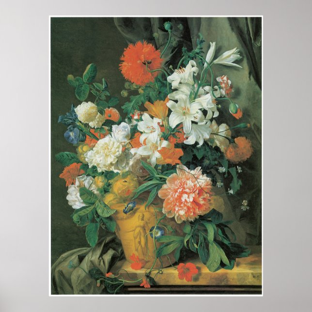 Blommor i A terra Cotta Vas 1720-talet Poster (Framsidan)