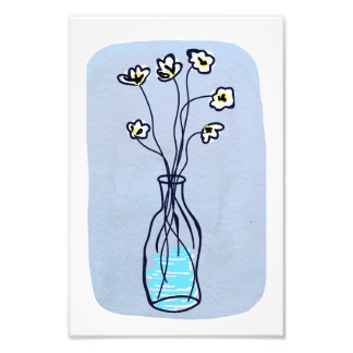Blommor i A Vas_Blue Fototryck