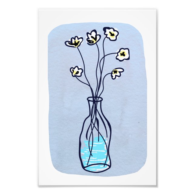 Blommor i A Vas_Blue Fototryck (Framsidan)