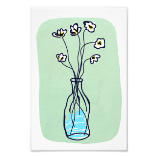 Blommor i A Vas_Grönt Fototryck