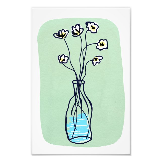 Blommor i A Vas_Grönt Fototryck (Framsidan)