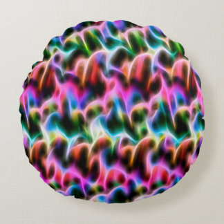 Blommor i abstrakt pastel färg cushion rund kudde