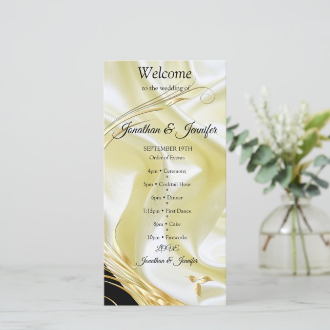 Blommor i Abstrakten silver eller Guld på - Silke  (Stående Fram)