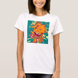 Blommor i blå bakgrund t shirt