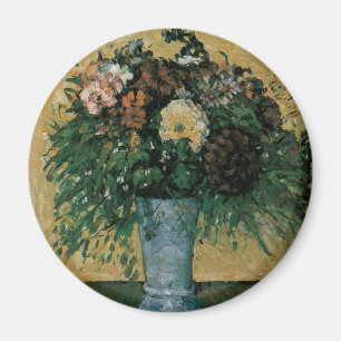Blommor i Blå Vas av Paul Cezanne Vintage Art Magnet