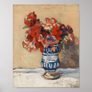 Blommor i Blå Vas Christopher Wood Poster