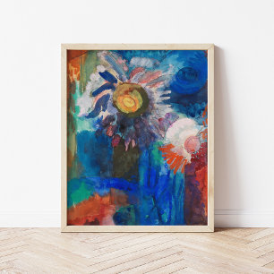 Blommor i Blå Vas Fritz Schaefler Poster