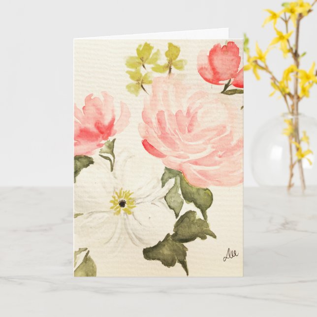 Blommor i blom Morsdagskort Kort (Gul blomma)