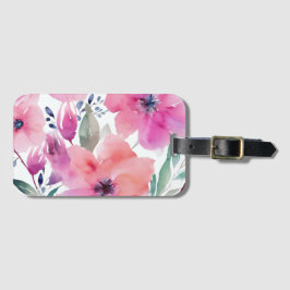 Blommor i blom | Vattenfärg Rosa Blommor Målade Bagagebricka
