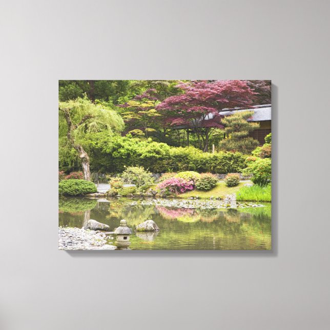 Blommor i blom vid Japanska trädgården, Canvastryck (Framsida)