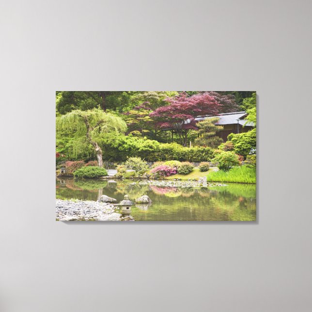 Blommor i blom vid Japanska trädgården, Canvastryck (Framsida)