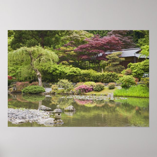 Blommor i blom vid Japanska trädgården, Poster (Framsidan)