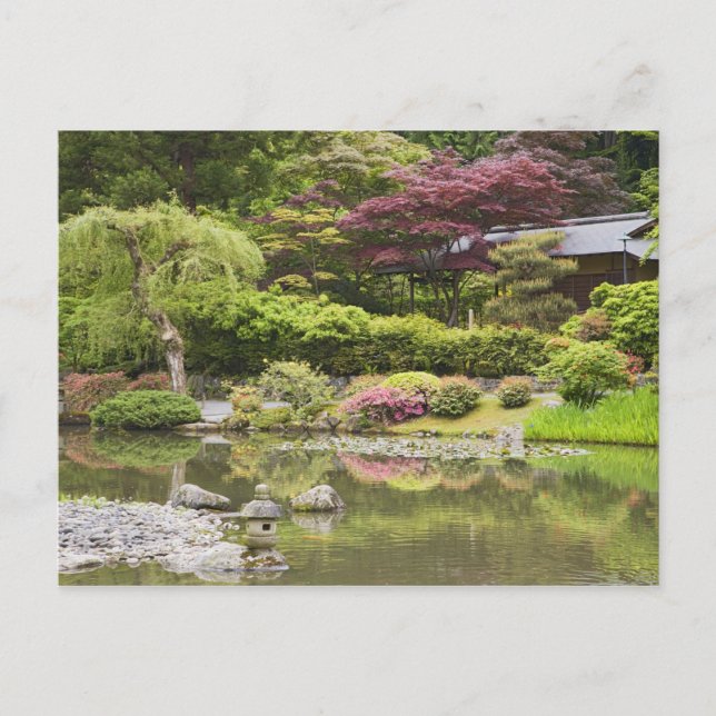 Blommor i blom vid Japanska trädgården, Vykort (Framsida)