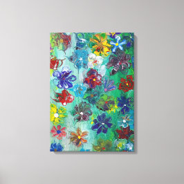 "Blommor i blomning" Canvastryck