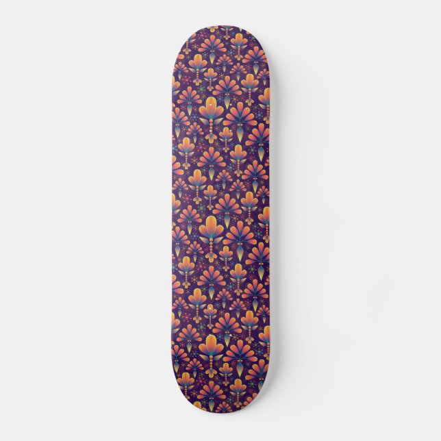blommor i blomskateboard mini skateboard bräda 18,5 cm (Framsida)