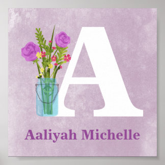 Blommor i Boll Mason Vas Anpassningsbar Girl Wall  Poster