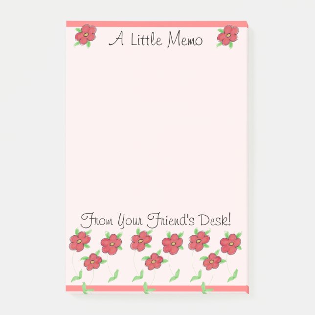 Blommor i Coral Post-it Block (Framsida)