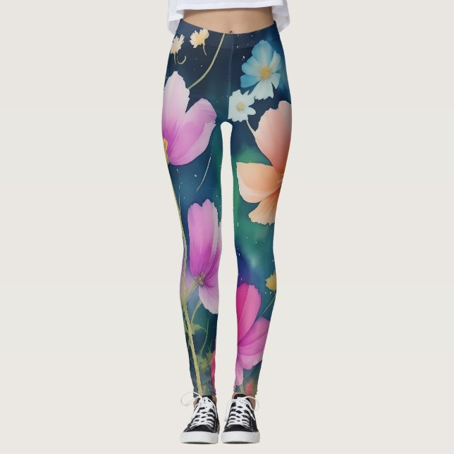 Blommor i Cosmos Leggings (Framsida)