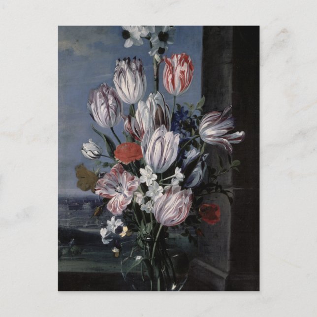 Blommor i Crystal Vas, 1652 Vykort (Framsida)