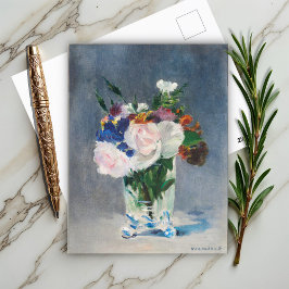 Blommor i Crystal Vas av Edouard Manet Vykort