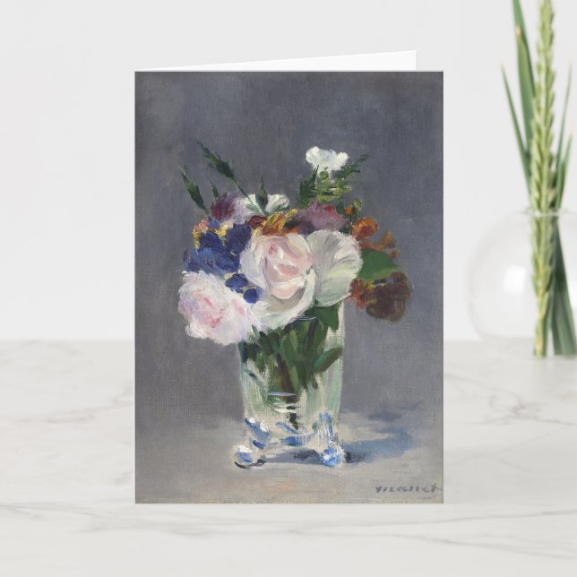Blommor i Crystal Vas | Édouard Manet Kort (Framsida)