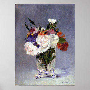 Blommor i Crystal Vas Fine Art Poster