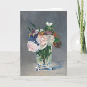 Blommor i Crystal Vas Manet Impressionist Kort