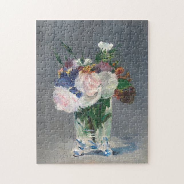 Blommor i Crystal Vas Manet Impressionist Pussel (Vertikal)
