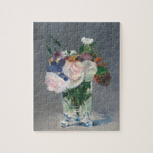 Blommor i Crystal Vas Manet Impressionist Pussel (Vertikal)