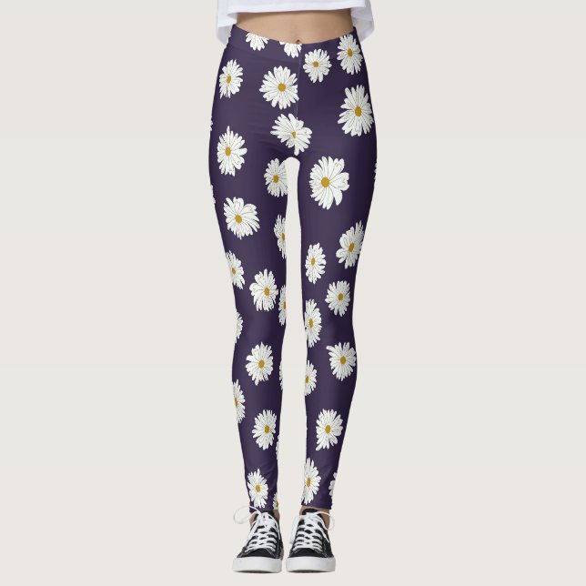 Blommor i daisyn: Små, sömlösa mönster. Leggings (Framsida)
