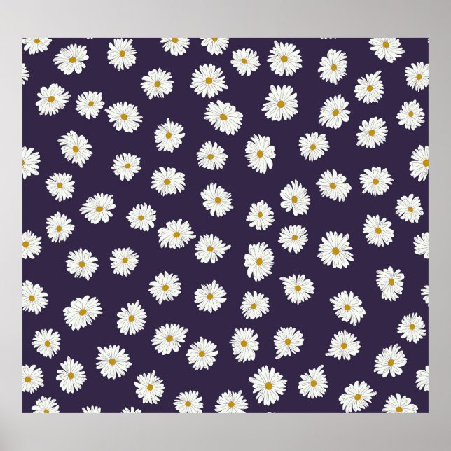 Blommor i daisyn: Små, sömlösa mönster. Poster (Framsidan)