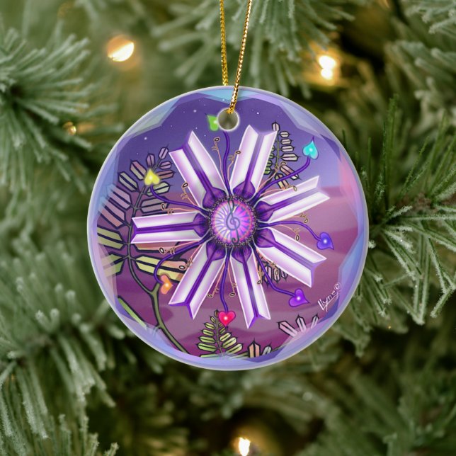 Blommor i deert Ceramic Ornament (Träd)