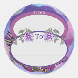 Blommor i den klassiska, runda dekalen för Desert Runt Klistermärke