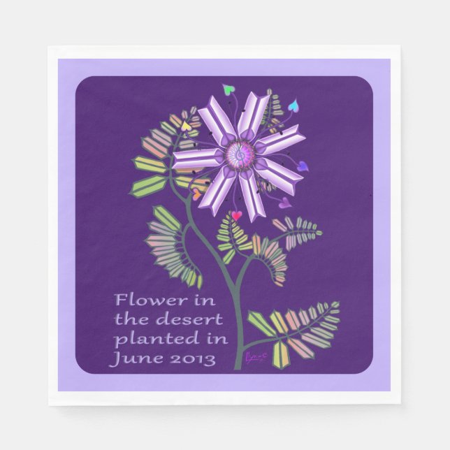 Blommor i Desert Napkins Pappersservett (Framsidan)