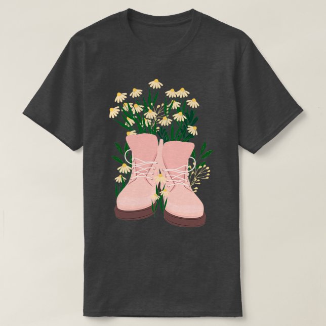 Blommor i djupa skon t shirt (Design framsida)