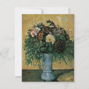 Blommor i en blå vas av Paul Cezanne Vintage konst
