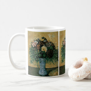 Blommor i en blå vas av Paul Cezanne Vintage konst Kaffemugg