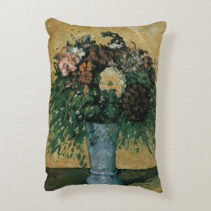 Blommor i en blå vas av Paul Cezanne Vintage konst Prydnadskudde