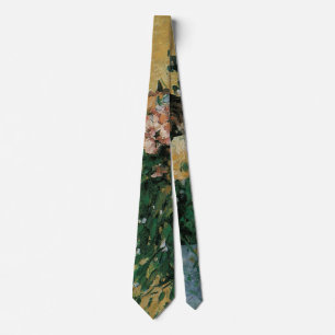 Blommor i en blå vas av Paul Cezanne Vintage konst Slips