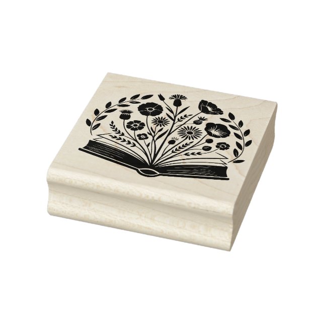 Blommor i en bok stämpel (Stämpel)