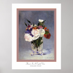 Blommor i en Crystal vas~ Edouard Manet Poster