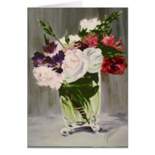 Blommor i en Crystal vas Hälsningskort