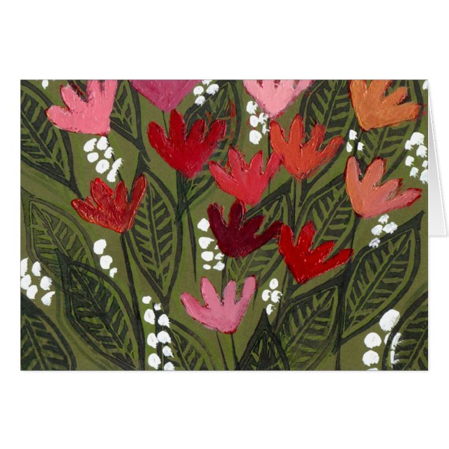 Blommor i en dröm fält hälsningskort (Framsidan Horizontal)