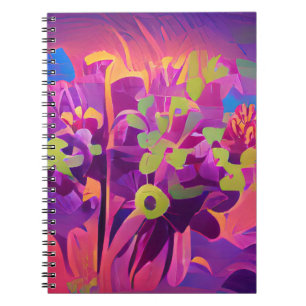 Blommor i en fält färgad abstrakt digital konst anteckningsbok