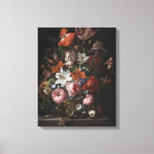 Blommor i en Glass vas, 1704 Canvastryck